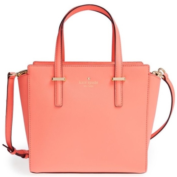 Kate Spade Pink/Red Saffiano Leather Cedar Street Hayden Tote Kate